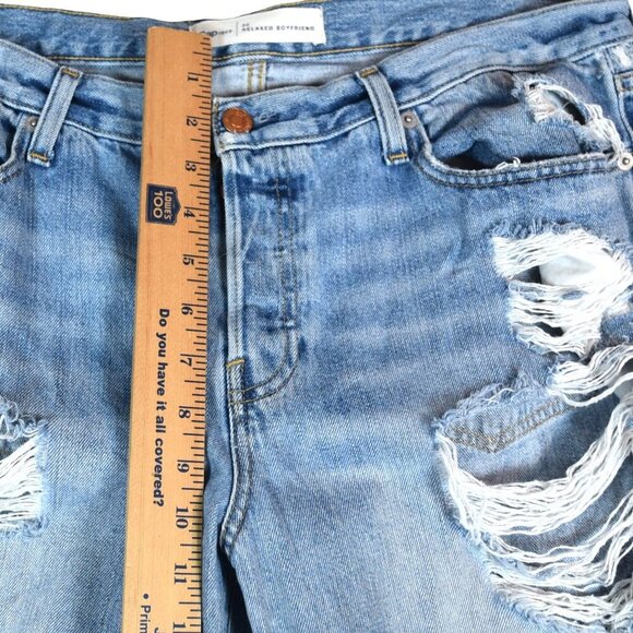 GAP Relaxed Boyfriend Jeans 30 Distressed Light Wash Ripped Y2K - Picture 7 of 9